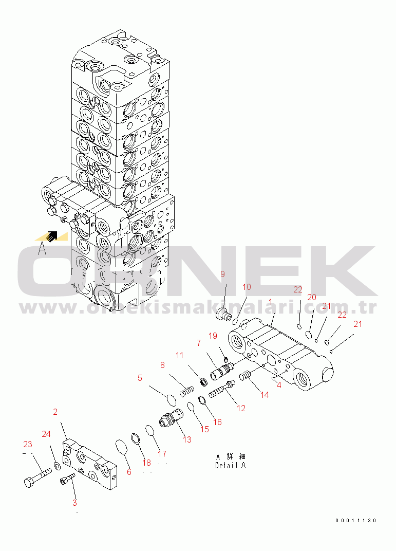 Komatsu PC50MR-2 S/N 5001-UP (Avustralya İçin) MAIN VALVE (9-VALVE) (17/22)
