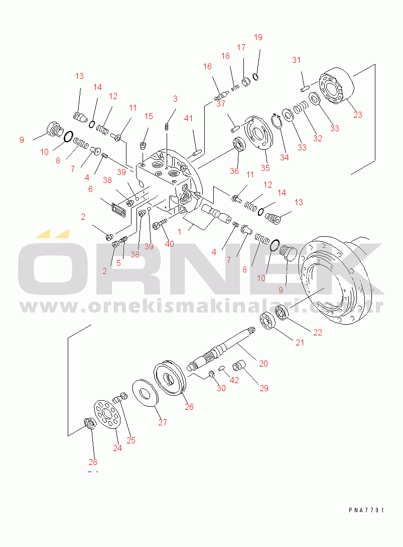 Komatsu PC50UD-2 S/N 8001-UP FINAL DRIVE (TRAVEL MOTOR 1/2) (HYDRAULIC MOTOR)(#12760-12799)