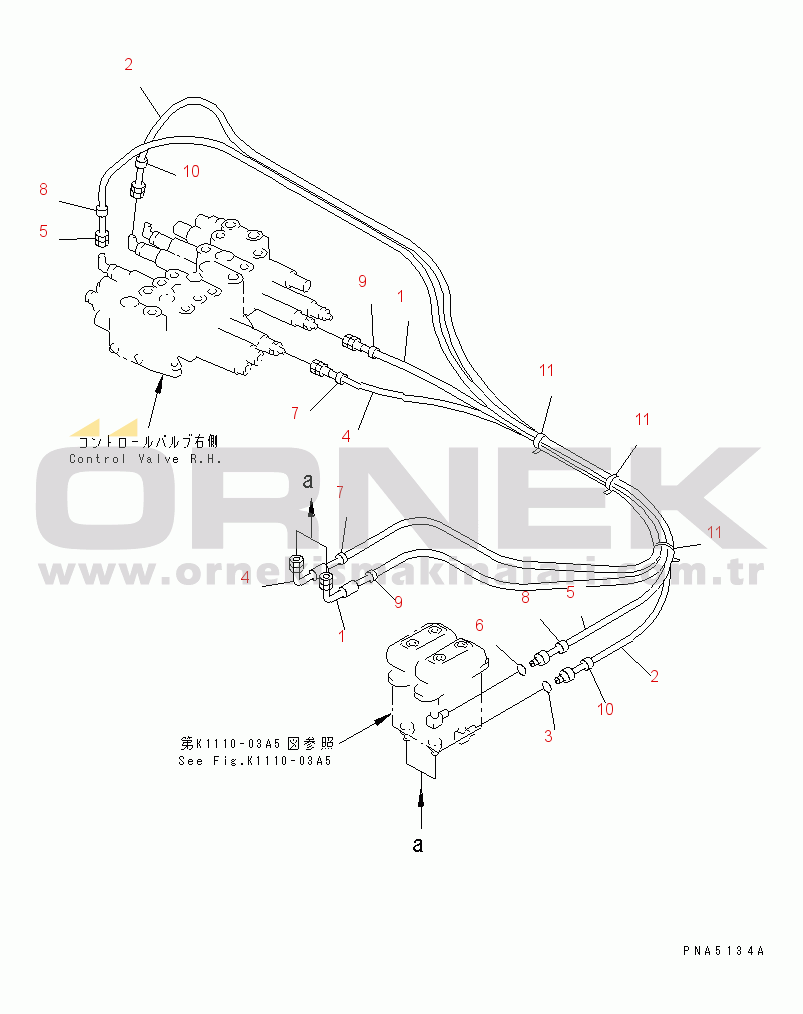 Komatsu PC50UU-2 S/N 10835-UP (Avrupa İçin) TRAVEL P.P.C. LINE (EC SPEC.)