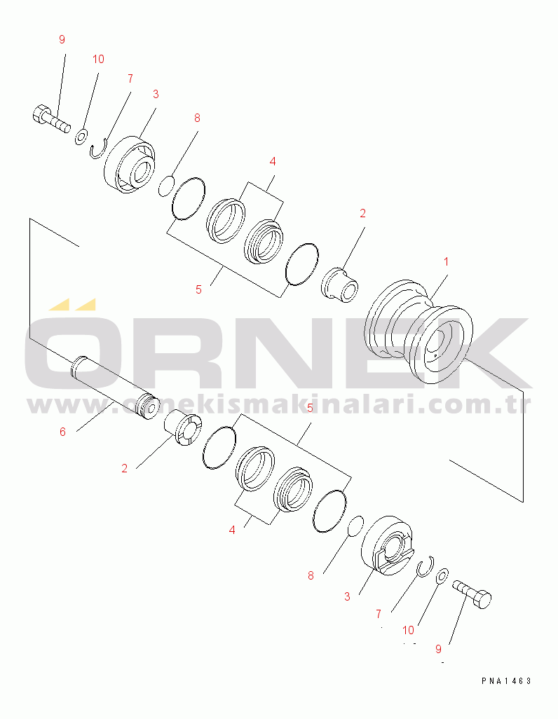 Komatsu PC50UU-2 S/N 8001-UP TRACK ROLLER (STEEL SHOE)(#8001-12771)