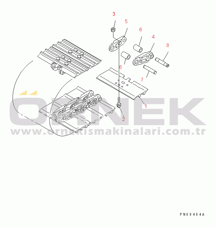 Komatsu PC50UU-2 S/N 8001-UP TRACK SHOE (STEEL SHOE)