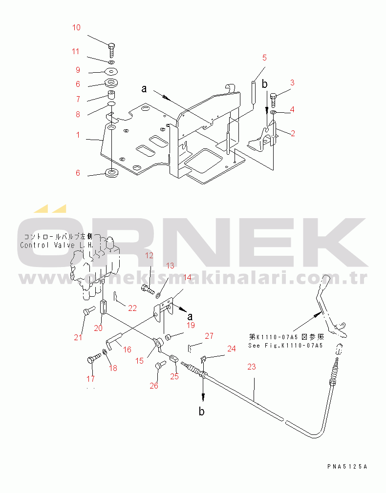 Komatsu PC50UU-2 S/N 8001-UP MAIN VALVE (BRACKET) (FOR TBG AND EC SPEC.)(#8001-11838)