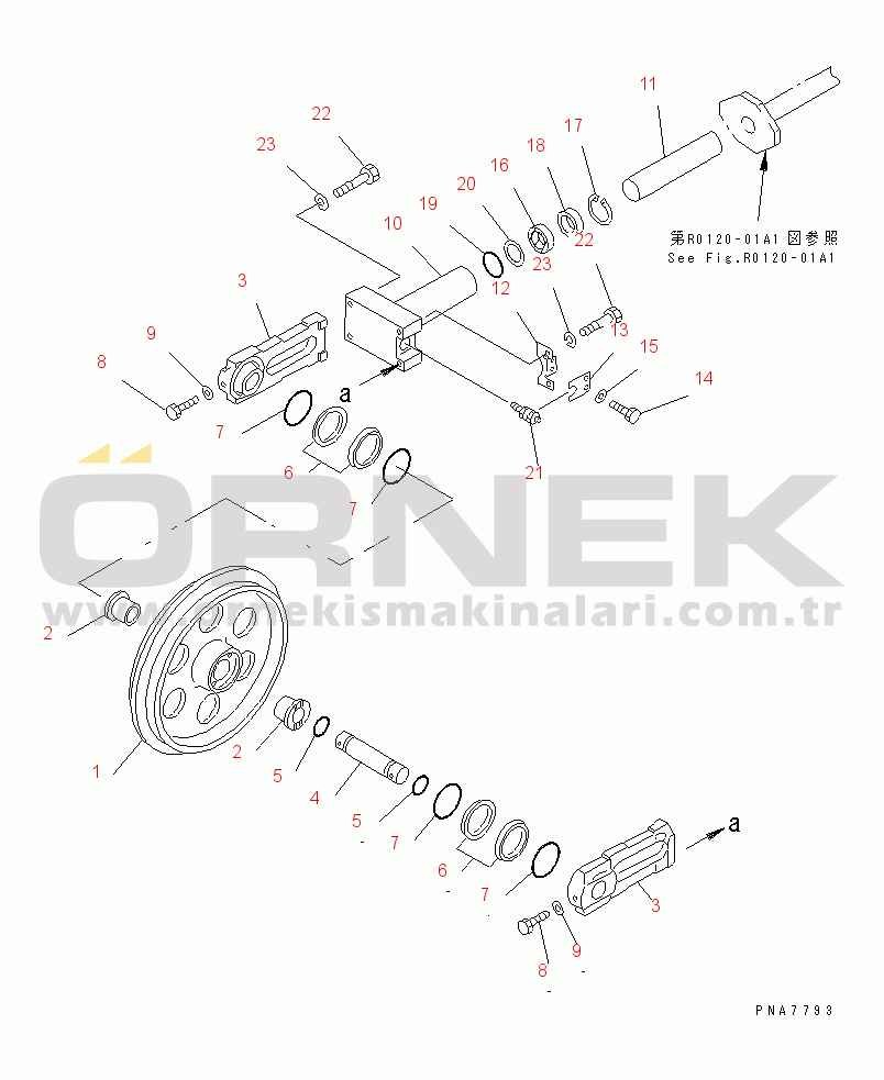 Komatsu PC50UU-2 S/N 8001-UP FRONT IDLER (STEEL SHOE)(#8001-12771)