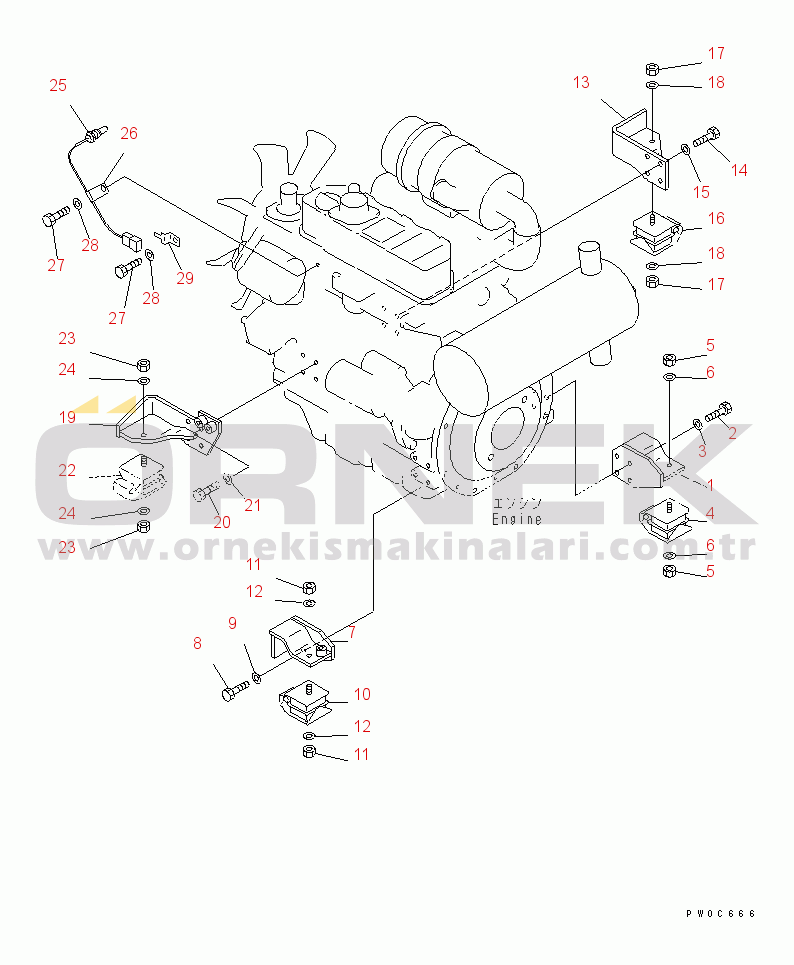 Komatsu PC58UU-3 S/N 20001-UP (For North America) ENGINE MOUNT