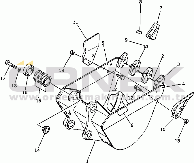 Komatsu PC60-6Z S/N 28001-UP BUCKET¤ 0.25M3 WIDTH 650MM