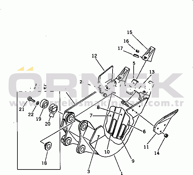 Komatsu PC60-6Z S/N 28001-UP BUCKET¤ 0.18M3 WIDTH 550MM