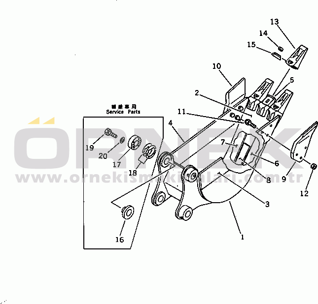 Komatsu PC60-6Z S/N 28001-UP BUCKET¤ 0.08M3 WIDTH 350MM