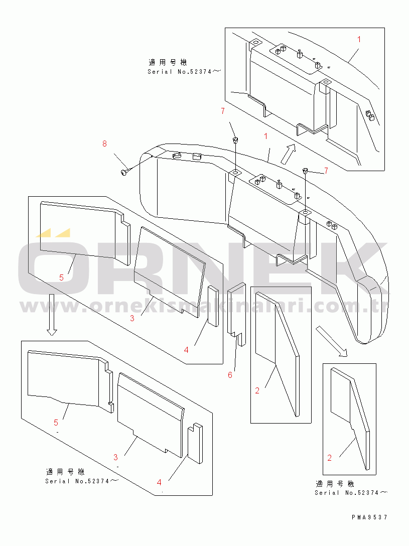 Komatsu PC60-7E-B S/N 45001-UP COUNTER WEIGHT (TELESCOPIC ARM)(#45001-58000)
