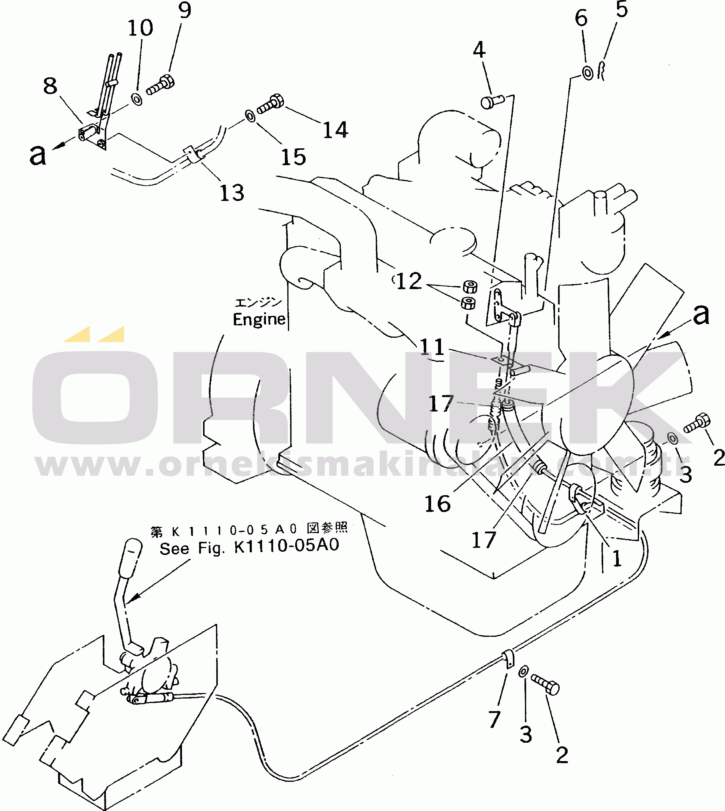 Komatsu PC60-7 S/N 45001-UP FUEL CONTROL (FOR ONE-TOUCH DECEL)(#45001-52373)
