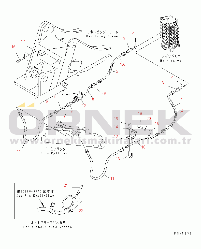 Komatsu PC60-7 S/N 45001-UP BOOM DRIFT LINE (FOR TELESCOPIC ARM)(#45001-58000)