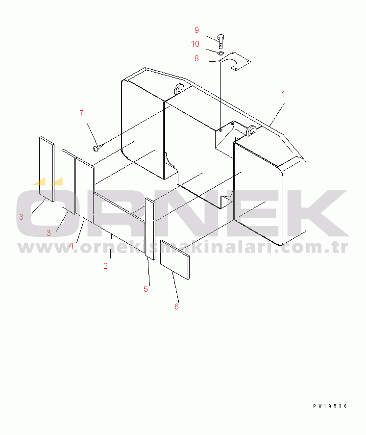 Komatsu PC600-6A S/N 10001-UP (Overseas Version) COUNTER WEIGHT(#11001-)