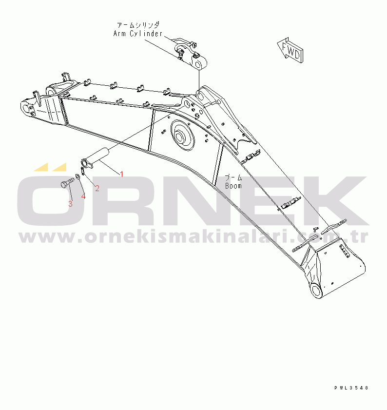 Komatsu PC600-6A S/N 10001-UP (Overseas Version) BOOM (CYLINDER PIN) (SE SPEC.)