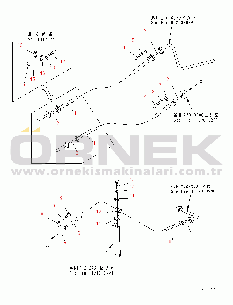Komatsu PC600-6K S/N K30001-UP ATTACHMENT LINE (HOSE) (FOR BREAKER)