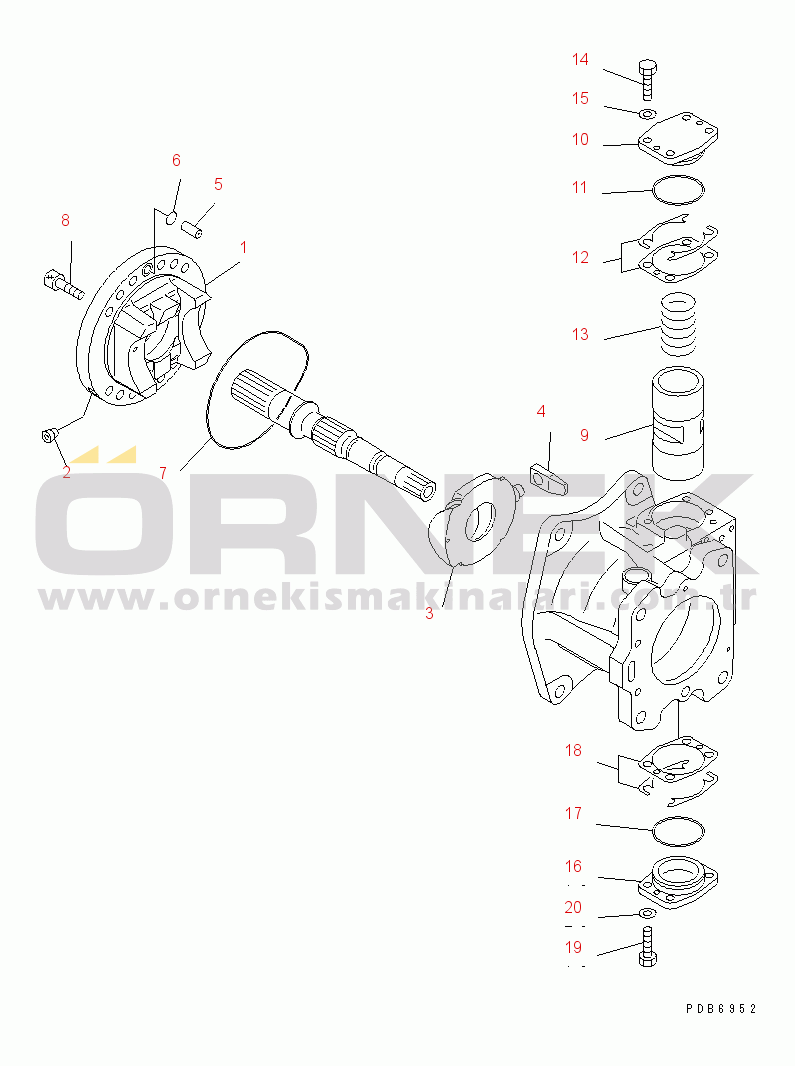 Komatsu PC600-6K S/N K30001-UP MAIN PUMP (3/9) (NO.2 PUMP)