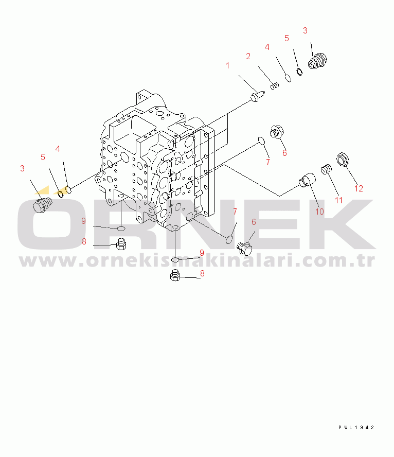 Komatsu PC600-6K S/N K30001-UP MAIN VALVE (6/8)