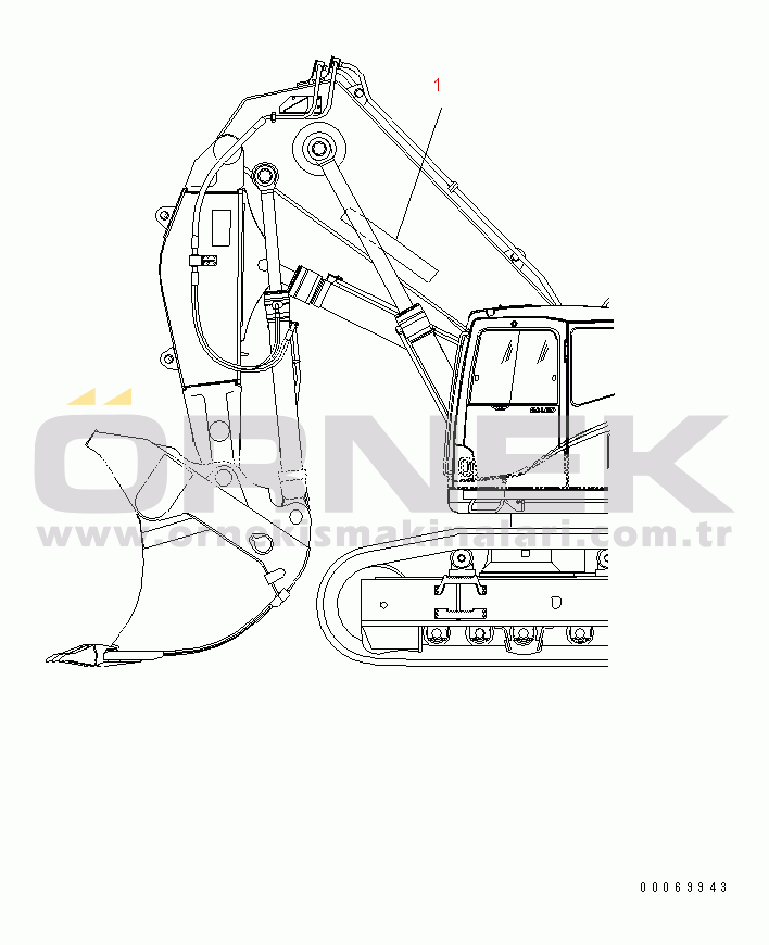 Komatsu PC600-8R S/N 60001-UP (W/O EGR) BOOM MARK PLATE (FOR LOADER)