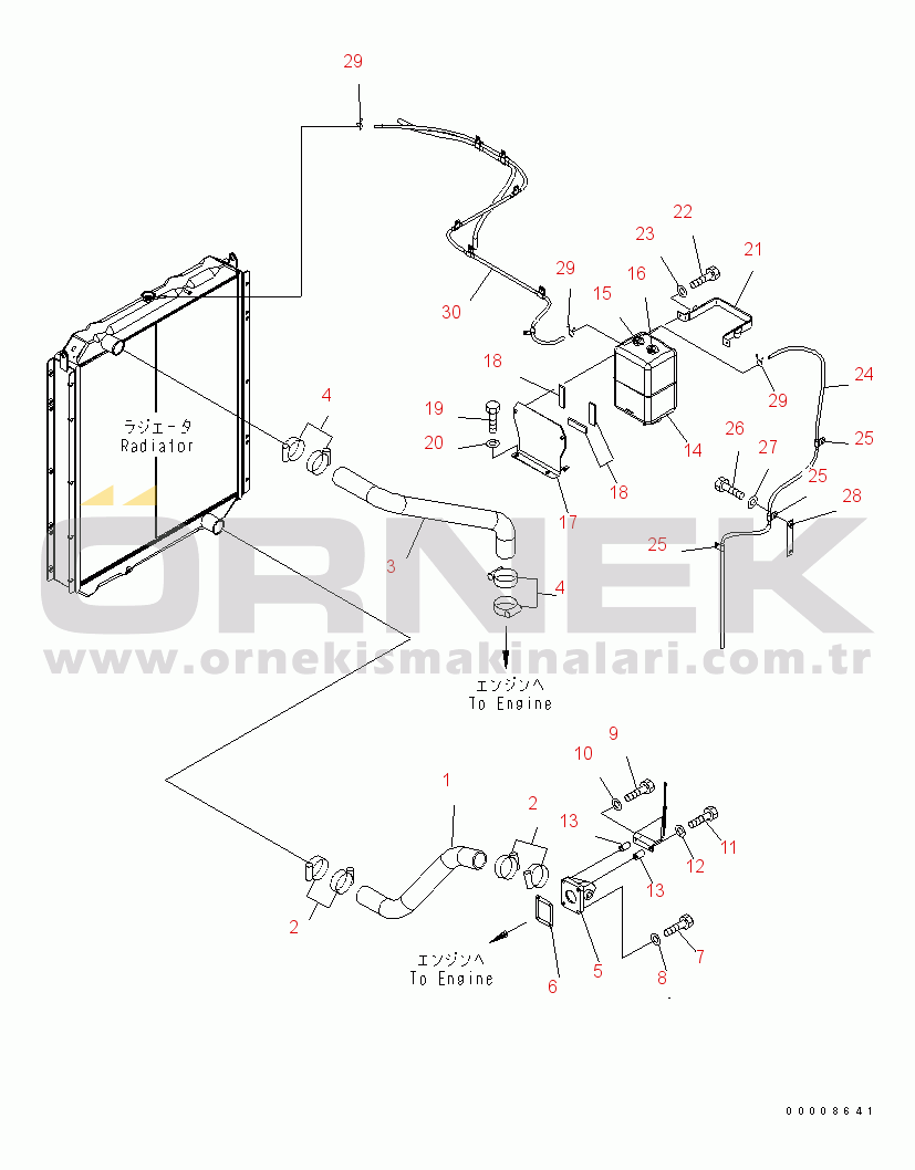 Komatsu PC600-7-M1 S/N 20001-UP COOLING (RADIATOR PIPING)