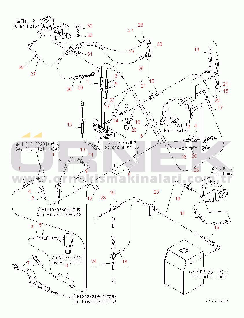 Komatsu PC600-7-M1 S/N 20001-UP SOLENOID VALVE (HOSE)