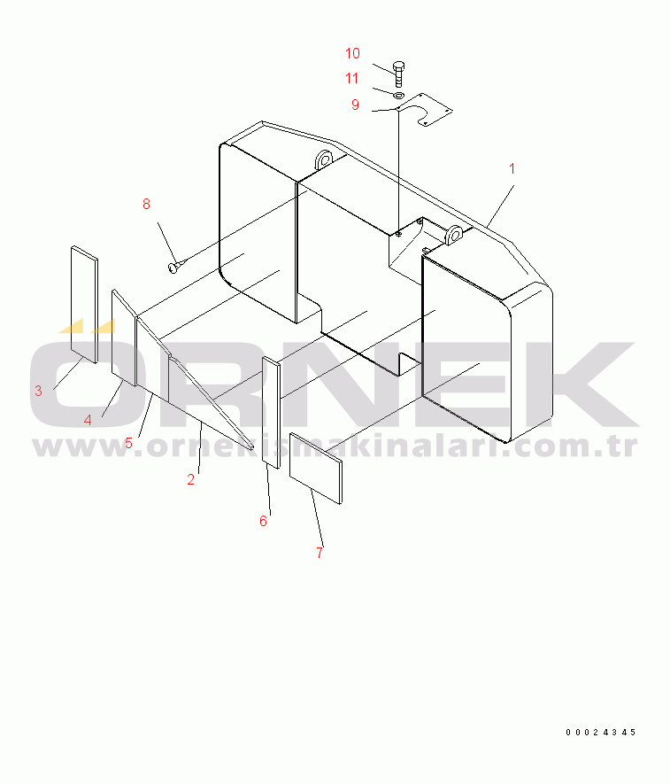Komatsu PC600-7-M1 S/N 20001-UP COUNTER WEIGHT (10750KG)(#20015-)