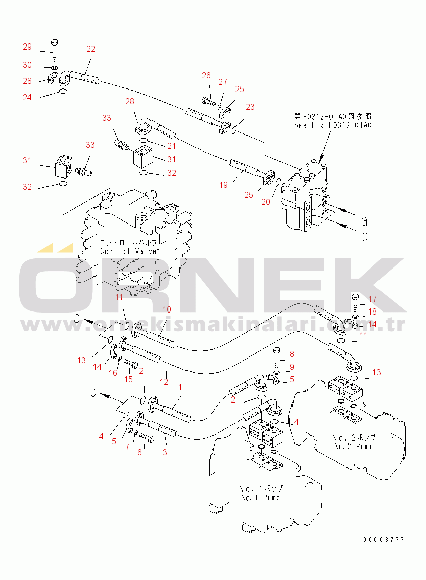 Komatsu PC600-8 S/N 30001-UP (ecot3) DELIVERY PIPING (HOSE AND BLOCK)