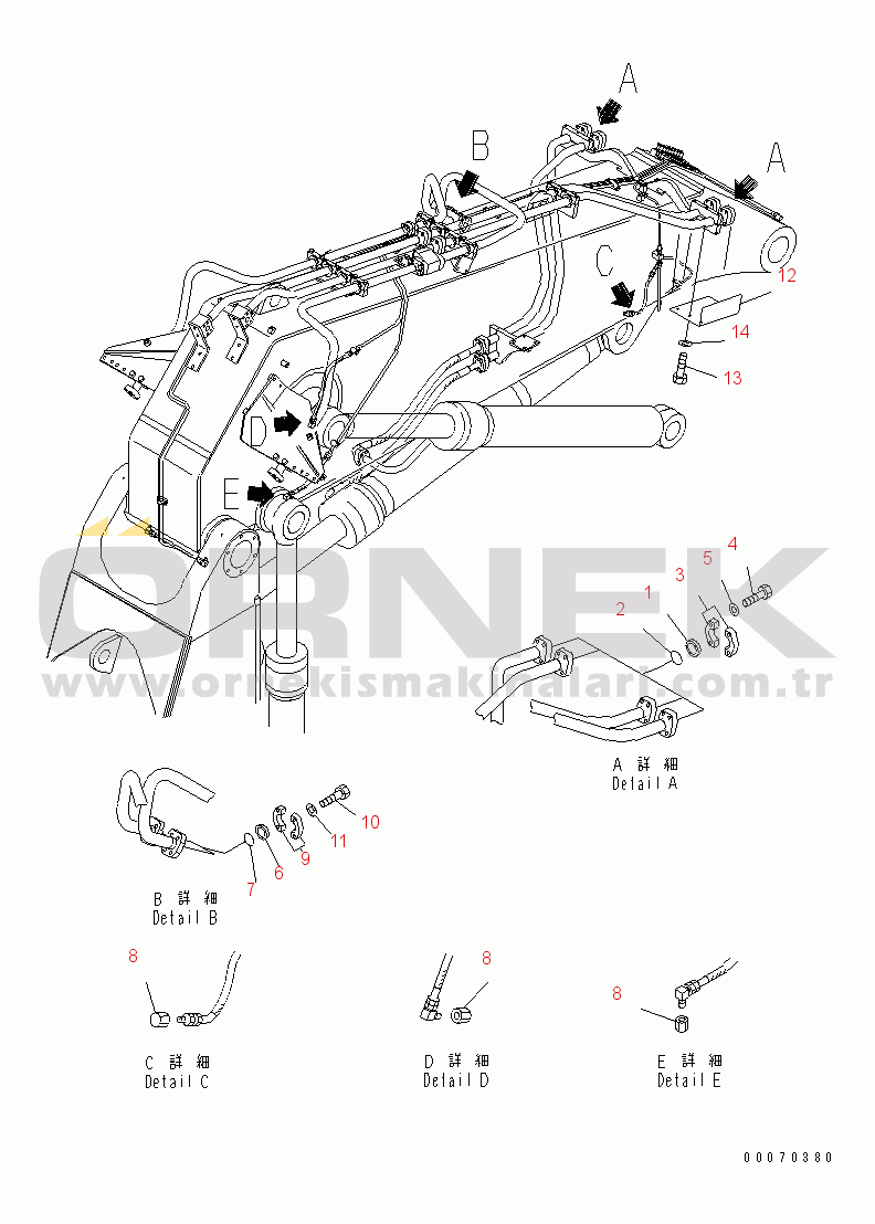 Komatsu PC600-8 S/N 30001-UP (ecot3) WORK EQUIPMENT (COVER AND BLIND PARTS) (FOR LOADER)