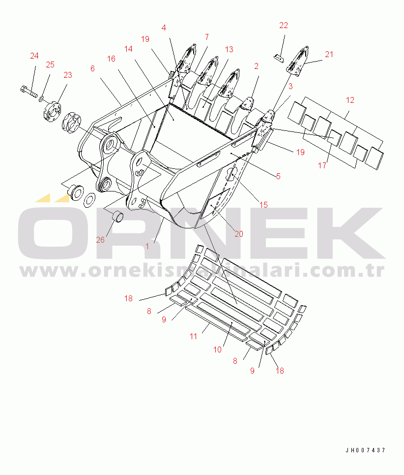 Komatsu PC600-8 S/N 30001-UP (ecot3) 2.8M3 HORIZONTAL PIN TYPE BUCKET (HEAVY DUTY)(#55315-)