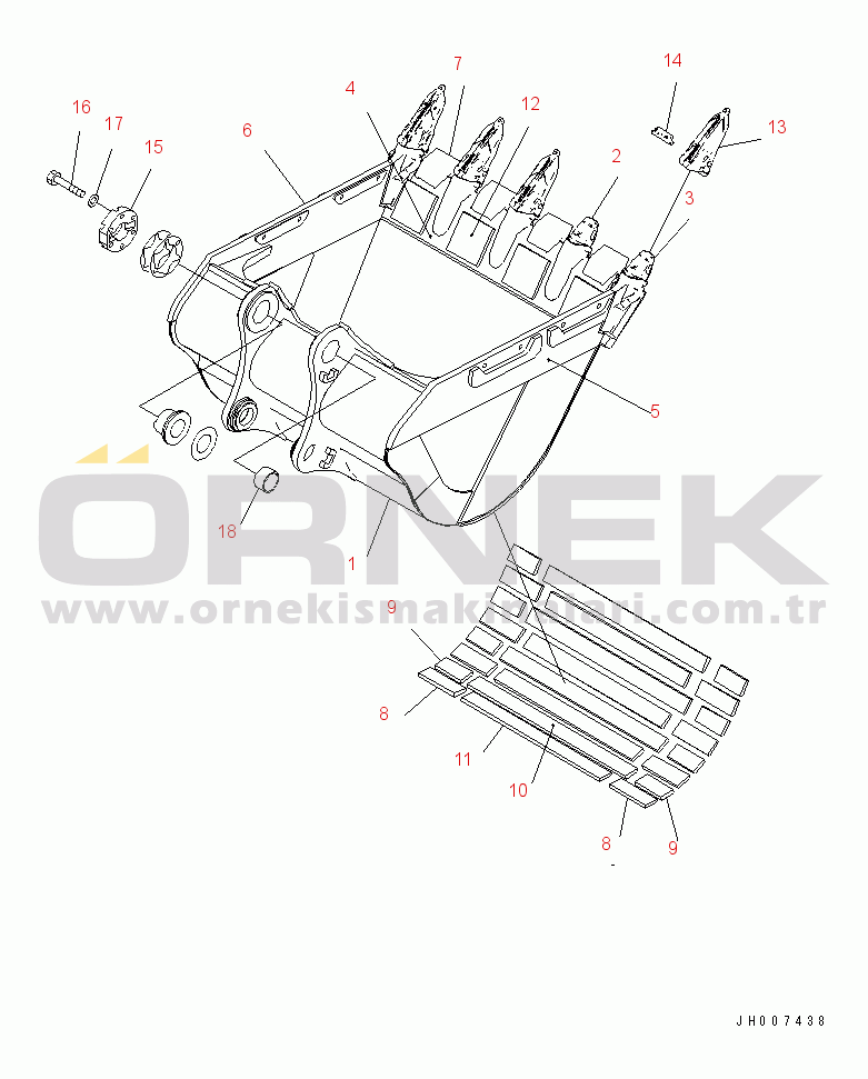 Komatsu PC600-8 S/N 30001-UP (ecot3) 3.5M3 HORIZONTAL PIN TYPE BUCKET (SE)(#55315-)