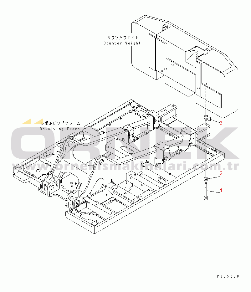 Komatsu PC600LC-6KJ S/N 10001-UP COUNTER WEIGHT MOUNTING(#10138-)