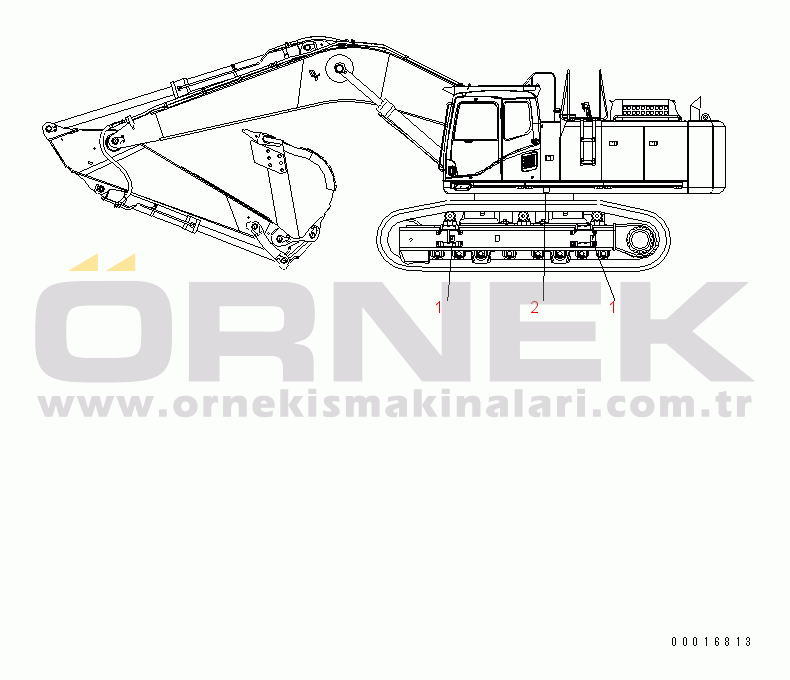 Komatsu PC600LC-7K S/N K40001-UP HANDLING MARK PLATE