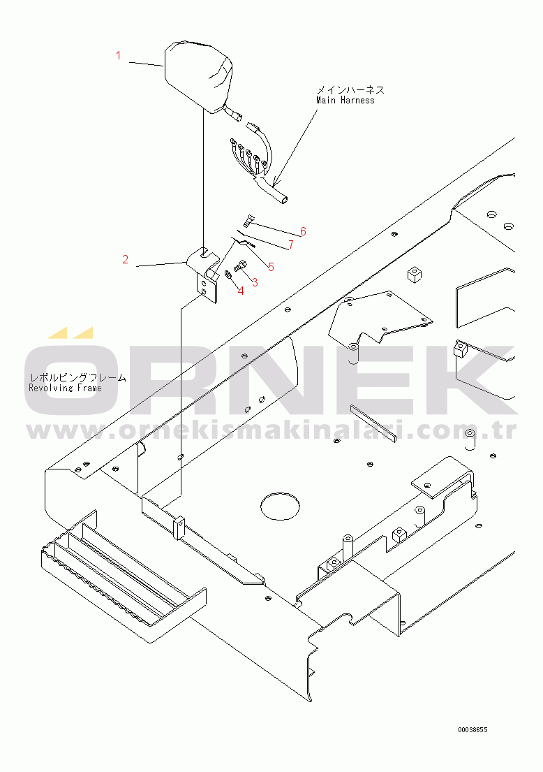 Komatsu PC600LC-8 S/N K50001-UP WIRING (WORKING LAMP, FRONT)