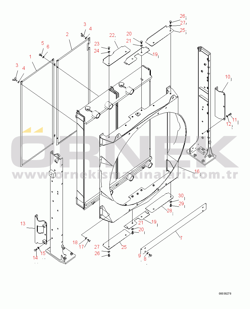 Komatsu PC600LC-8 S/N 30001-UP (ecot3) COOLING (SHROUD AND NET)(#30001-30007)