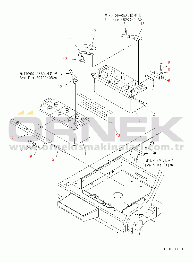 Komatsu PC600LC-8 S/N 30001-UP (ecot3) BATTERY (DRY) (NS200)