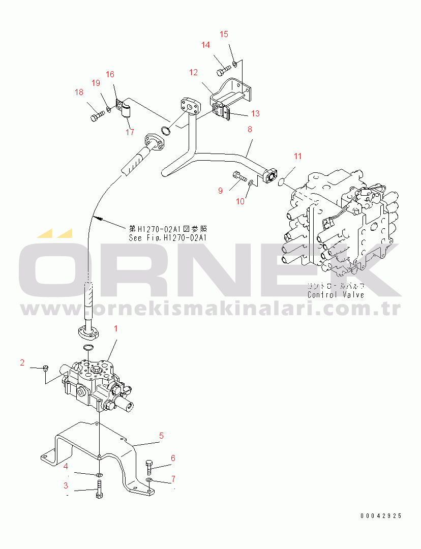 Komatsu PC600LC-8 S/N 30001-UP (ecot3) ATTACHMENT PIPING (VALVE) (1 ACTUATOR)