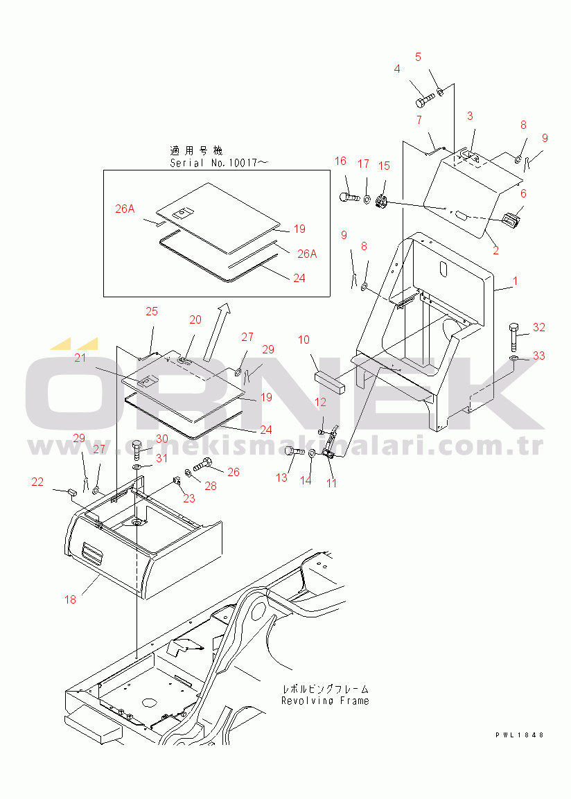 Komatsu PC600LC-6 S/N 10001-UP (Yurtdışı Versiyonu) RIGHT CASE(#10001-10999)
