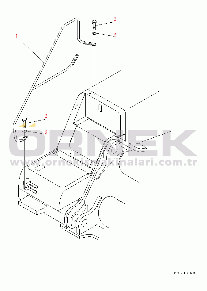 Komatsu PC600LC-6 S/N 10001-UP (Yurtdışı Versiyonu) HANDRAIL (RIGHT CASE)(#10001-10999)