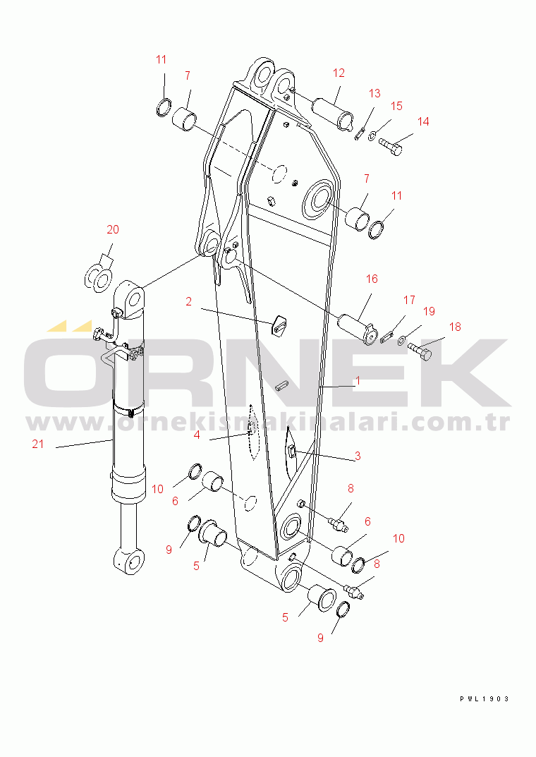 Komatsu PC600LC-6 S/N 10001-UP ARM (3.5M) (ARM AND BUCKET CYLINDER) (FOR ADDITIONAL PIPING)