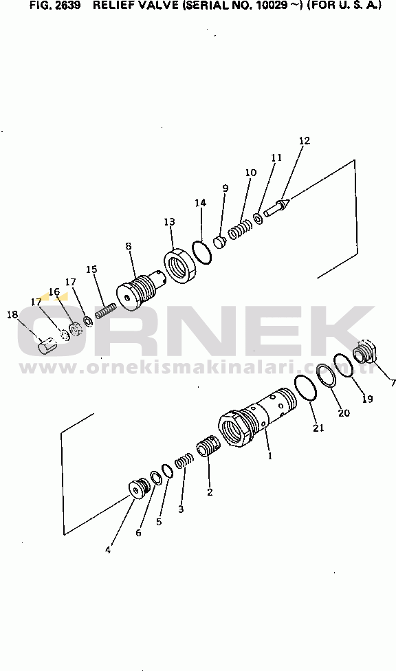 Komatsu PC650-1 S/N 10007-UP RELIEF VALVE (FOR USA)(#10029-)