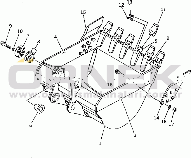Komatsu PC650-3 S/N 10501-UP BUCKET¤ 3.3M3¤ WIDTH 1930MM(#10903-)