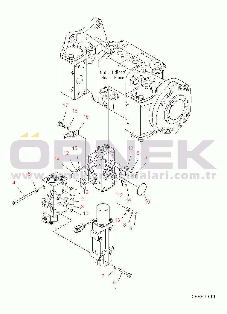 Komatsu PC650-7-M1 S/N 40001-UP MAIN PUMP (13/14) (NO.1 PUMP)