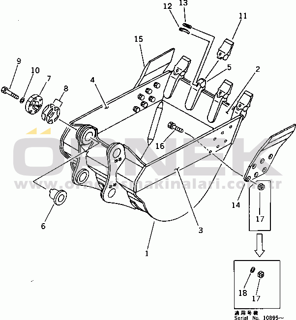 Komatsu PC650LC-3 S/N 10501-UP BUCKET¤ 2.5M3¤ WIDTH 1524MM(#10863-)