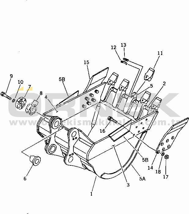 Komatsu PC650LC-3 S/N 10501-UP BUCKET¤ 2.8M3¤ WIDTH 1683MM (WITH WEAR PLATE)