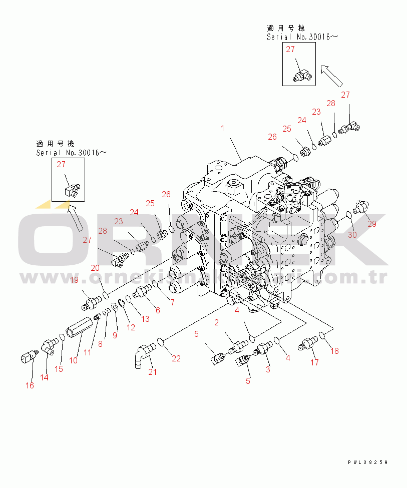 Komatsu PC650LC-6A S/N 30001-UP MAIN VALVE (1 ACTUATOR) (1/2)