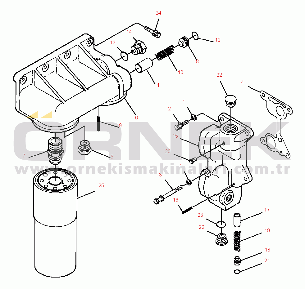 Komatsu PC650-3 & PC650LC-3 S/N A15001-UP LUBRICATING OIL FILTER