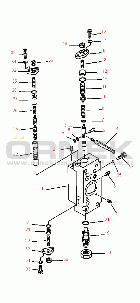 Komatsu PC650-5 & PC650LC-5 S/N A25001-UP HYDRAULIC PUMP NO. 1 REAR SERVO VALVE ASSEMBLY