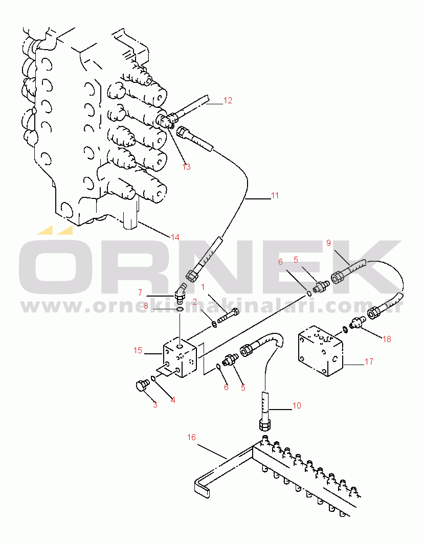 Komatsu PC650-5 & PC650LC-5 S/N A25001-UP BOOM COMPENSATING PIPING 2-POSITION, LOADING SHOVEL