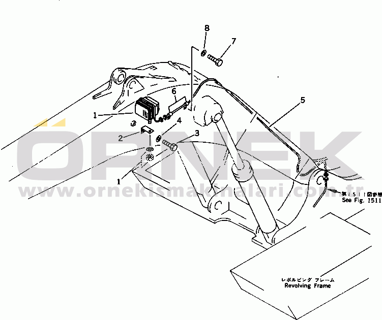 Komatsu PC650SE-3 S/N 10501-UP WORKING LAMP (BOOM SIDE) (FOR SHORT BOOM)