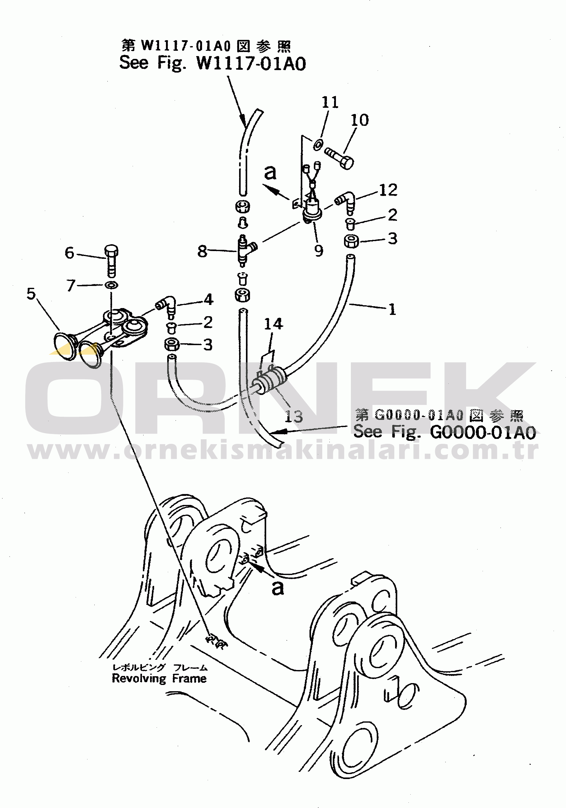 Komatsu PC650SE-5 S/N 20001-UP AIR SYSTEM (HORN VALVE) (WITH GREASE PUMP)
