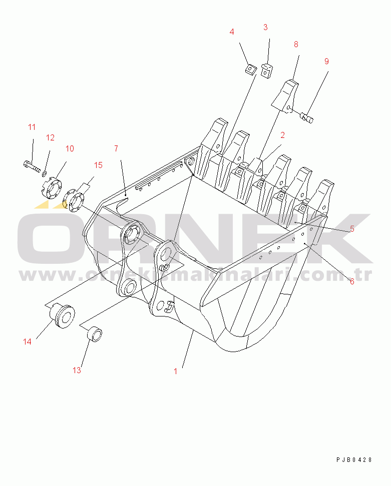 Komatsu PC650SE-5 S/N 20001-UP 3.2M.3 HORIZONTAL PIN TYPE BUCKET¤ 2000MM(#20179-)