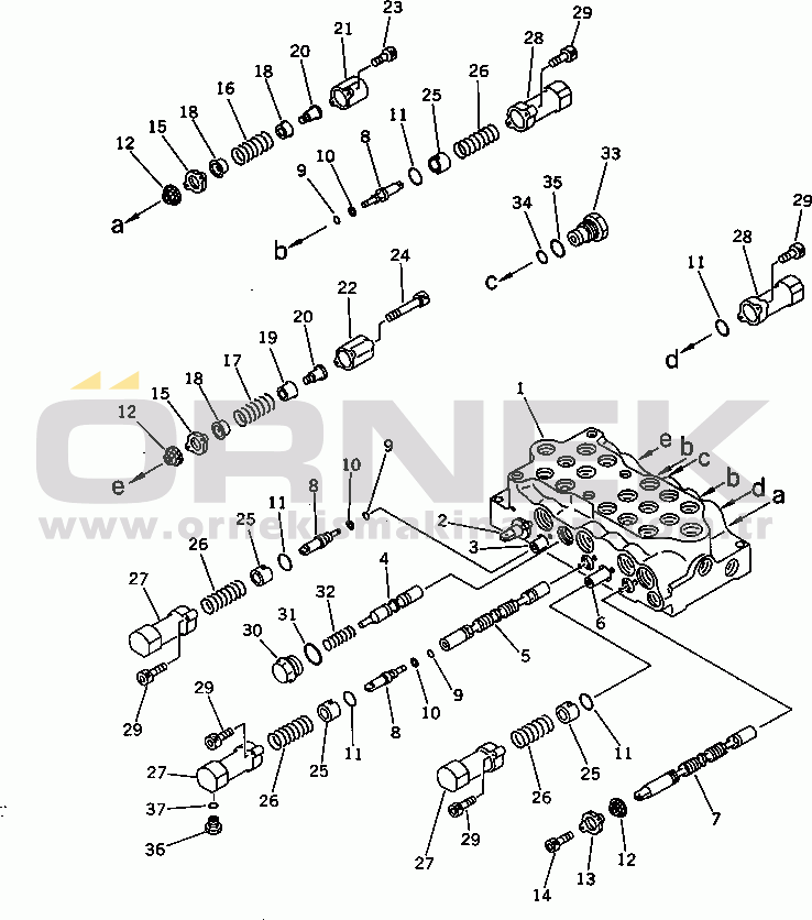 Komatsu PC70-6 S/N 34101-UP HYDRAULIC CONTROL VALVE¤ L.H. (1/3)