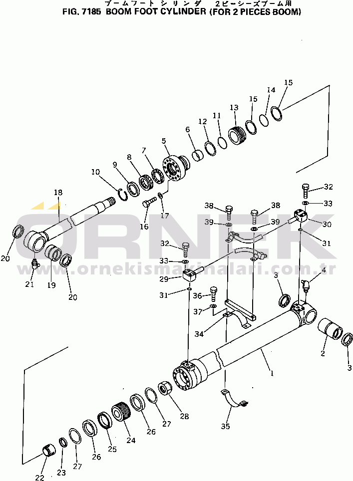 Komatsu PC70-6 S/N 34101-UP BOOM FOOT CYLINDER (FOR 2-PIECES BOOM)